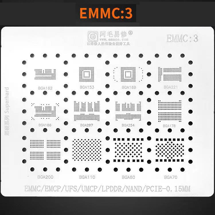 Plat Cetakan EMMC3, UFS, NAND, UMCP - IC BGA Asli Amaoe