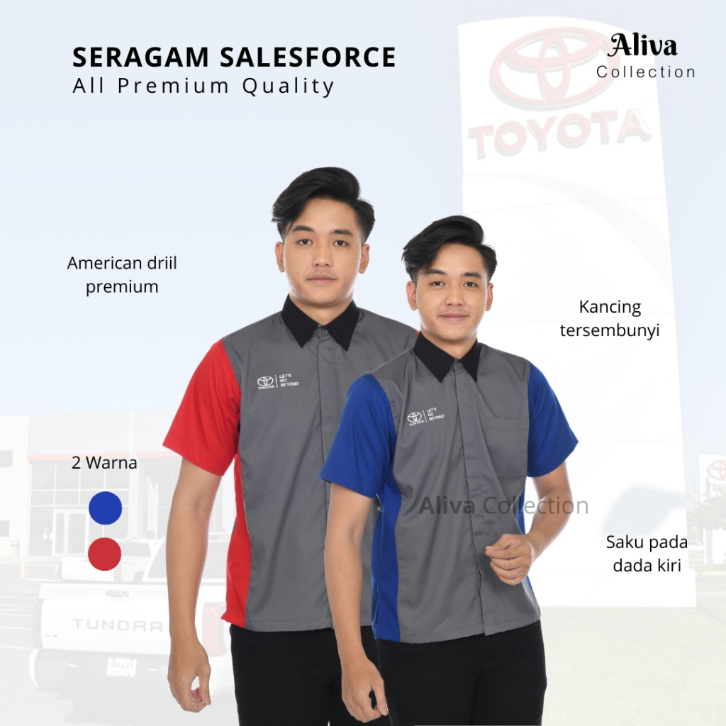 Kemeja Seragam Kerja Pria Baju Karyawan Baju Seragam Kantor Marketing Toyota