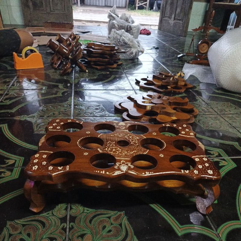 kotak aqua gelas tempat aqua gelas kayu unik