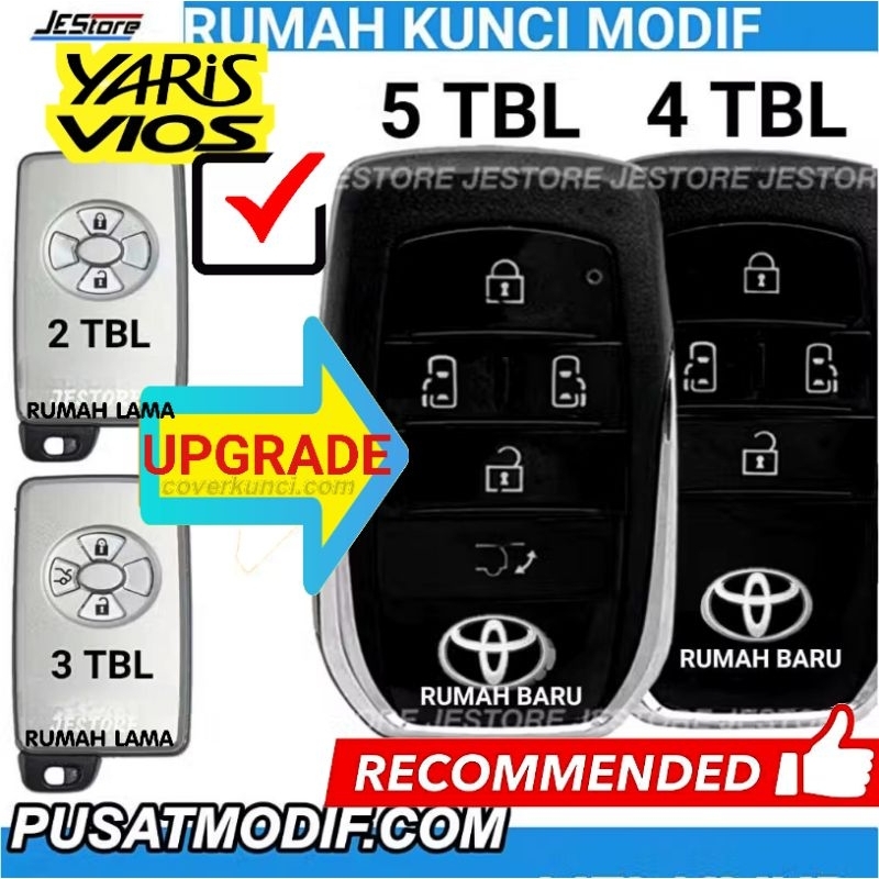 CASING KUNCI YARIS BAKPAO VIOS UPGRADE MODIF KUNCI ALPHARD VELLFIRE LEXUS TOYOTA CASING COVER KUNCI 