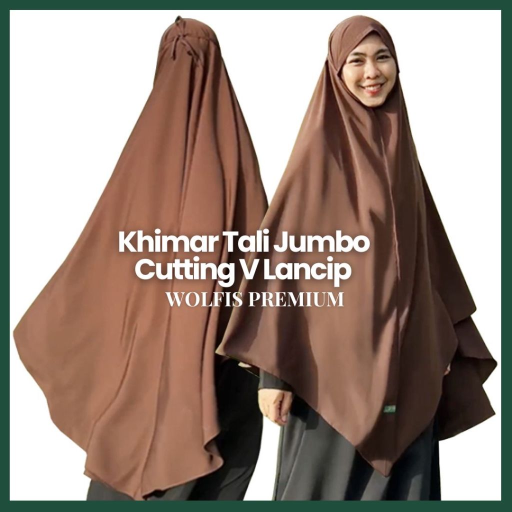Sumayya | Kerudung Bergo Jilbab Instan Hijab Khimar Syari Maryam Jumbo Tali Premium Non Pet Wolfis
