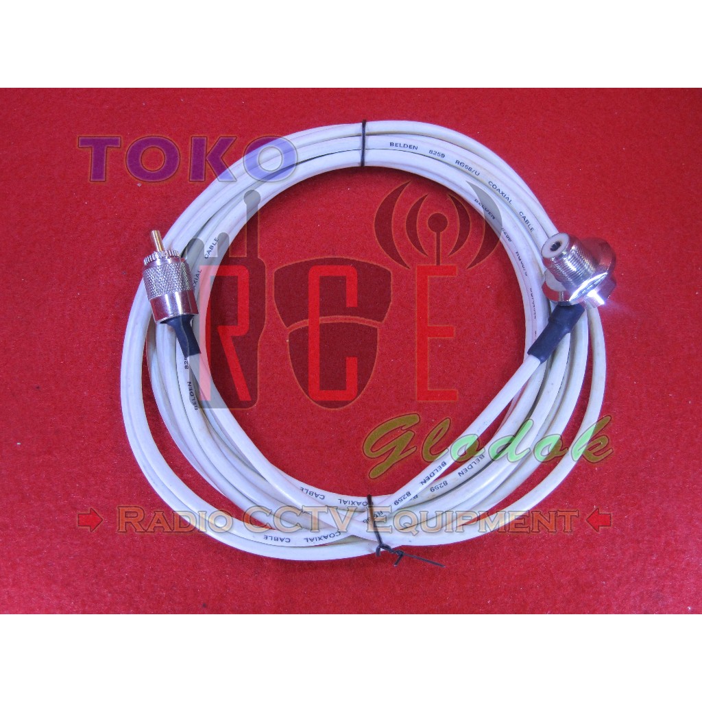 Kabel Cable Feeder Belden RG58 8259 Original Tembaga Core Serabut RG 8 Rado RIG Meteran Eceran Per M