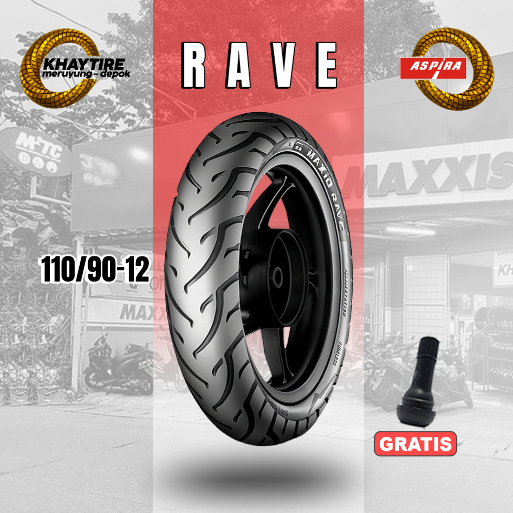 BAN motor aspira MAXIO RAVE 110/90 ring 12 TUBELESS