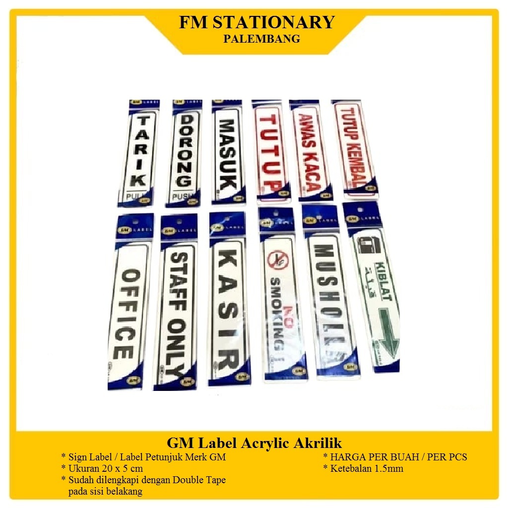 

Label Akrilik /Acrylic GM