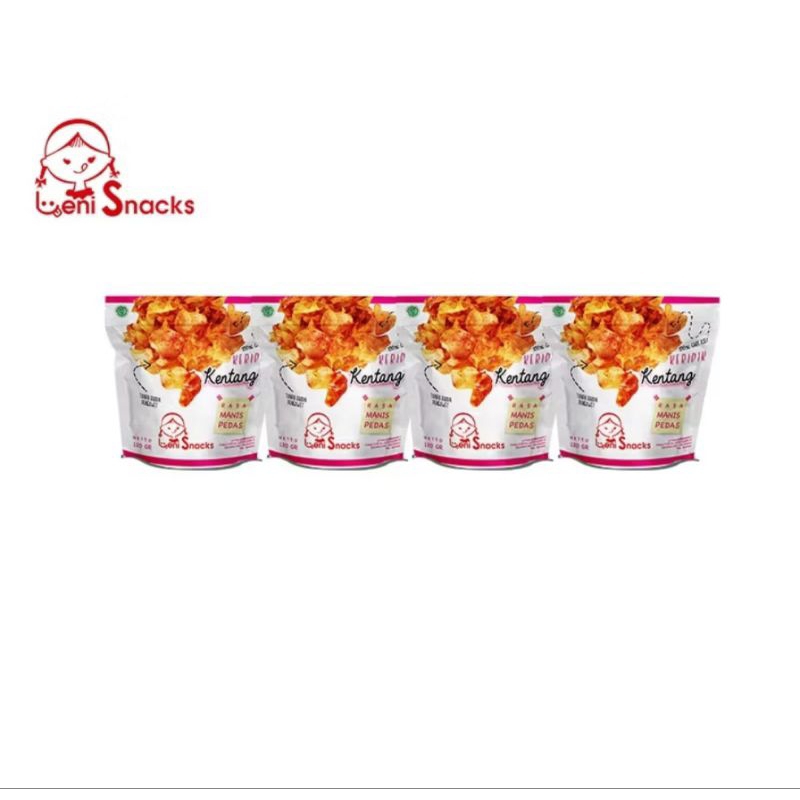 

BUNDLING MURAH Leni Snacks NEW PACKAGING - 4 PCS Keripik Kentang Manis Pedes (New pack) BISA COD