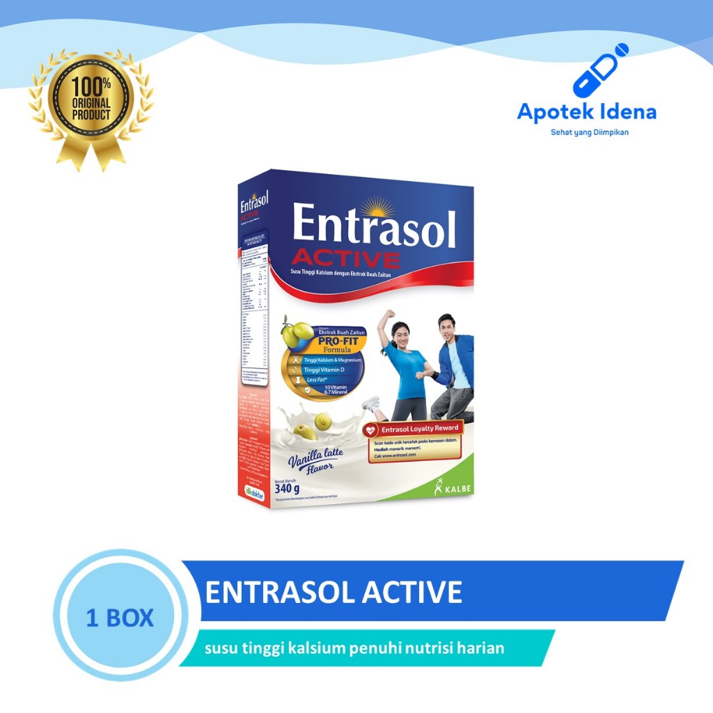

ENTRASOL ACTIVE PROFIT VANILA COKLAT 340 GR SUSU DEWASA 340GR