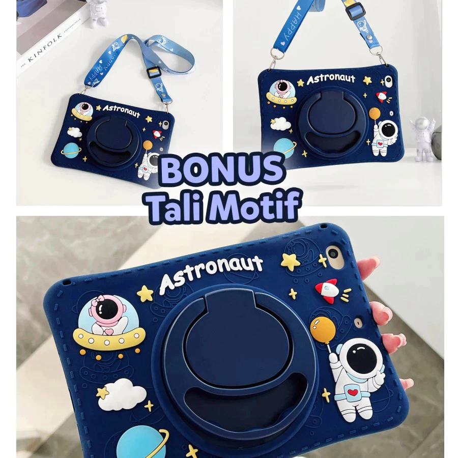 Kampuscase - Samsung Galaxy Case Astronaut + Strap Samsung Galaxy Tab A9 X110/X115 | Tab A9+ X210/X2