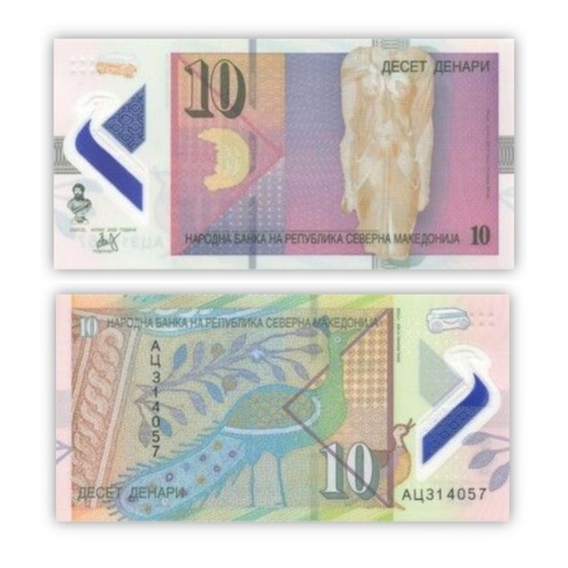 MACEDONIA 10 POLYMER UANG ASING