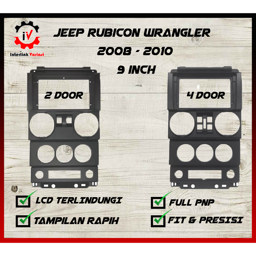 Frame tape head unit android Jeep Rubicon Wrangler 2008 - 2010 9 inch