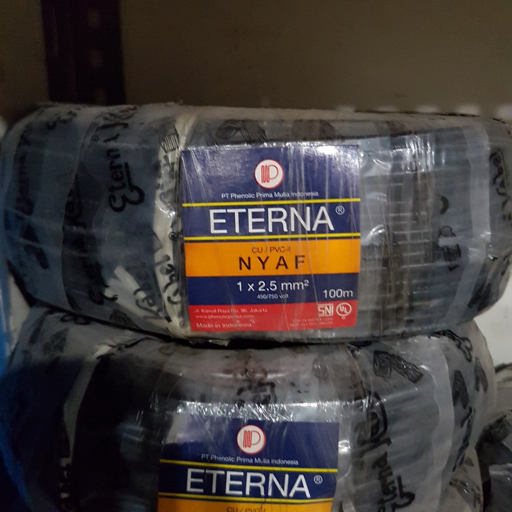 Eterna Kabel Listrik NYAF 1 x 2.5 mm² Rol 100 Meter
