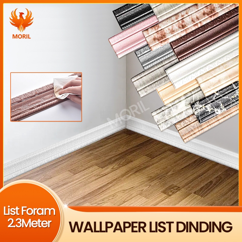 LIST DINDING 3D TEBAL 2.3 METER Wallpaper List Border Foam Stiker list profil border foam stiker 3D 