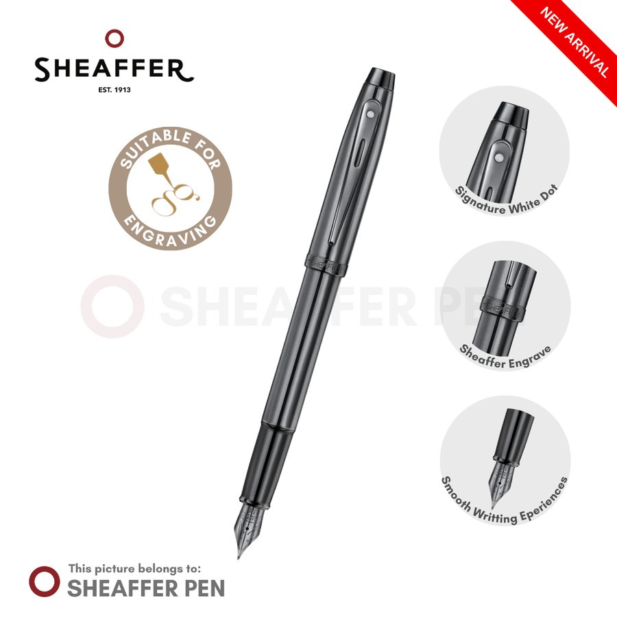 

Sheaffer 100 9375 Ionic Gunmetal Grey with Shiny PVD Trims Fountain Pen