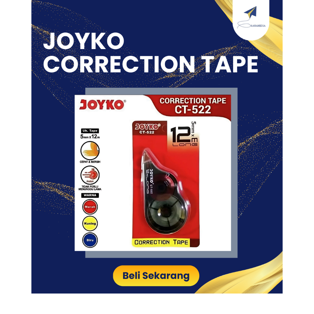 

Joyko Correction Tape CT-522 | Tipe X Pita Koreksi Original | Tipe X Murah