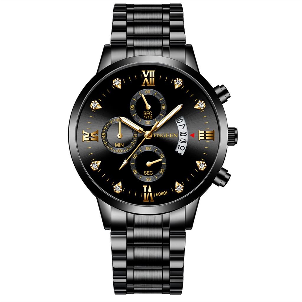 Jam Tangan Analog Pria Date FNGEEN 5080 Stainless Steel Water Resist Original