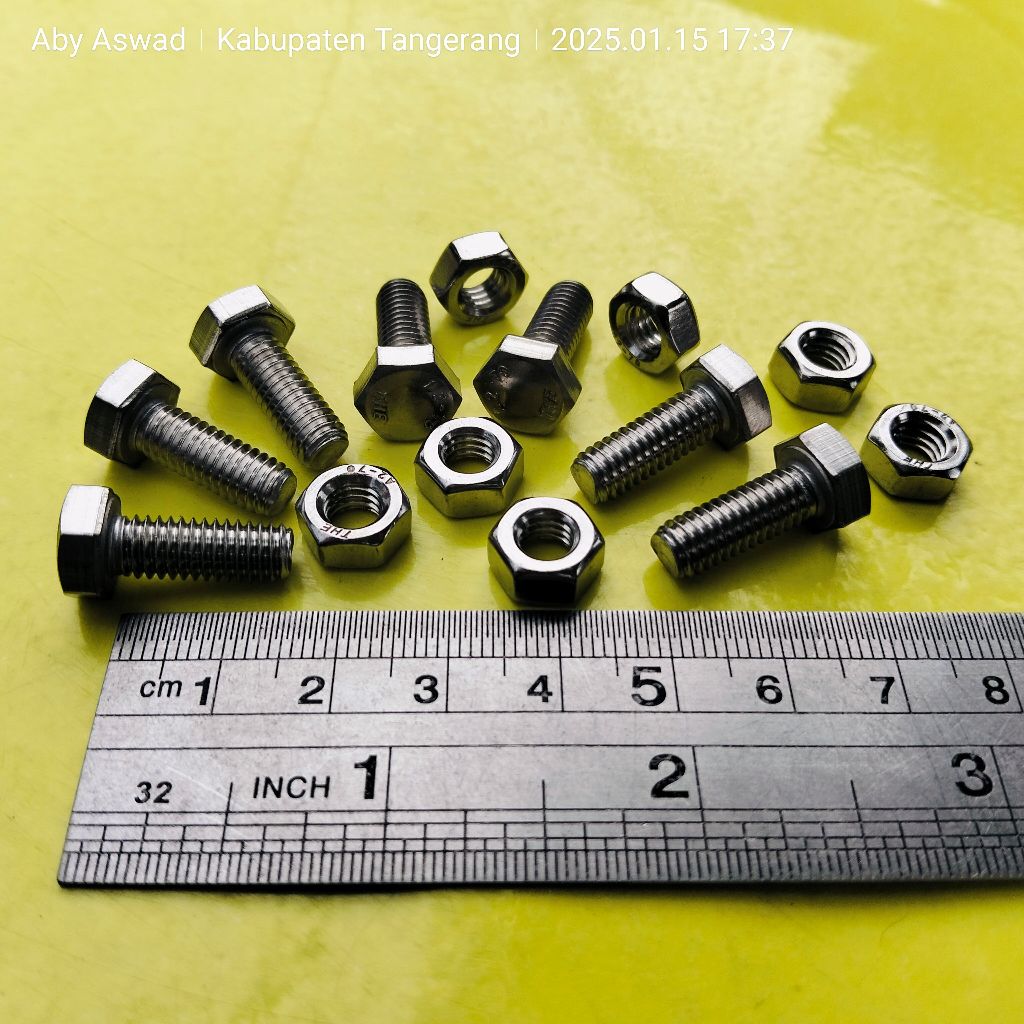 BAUT STAINLESS M6 X 16 / BAUT 10 KUNCI 10 / BAUT SS M6 X 16 SUS 304 / BAUT M6X16 STAINLESS STEEL / B