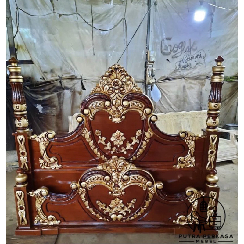 Dipan ukir kayu Jati / Dipan cinta / Dipan adinda / tempat tidur kayu jati / tenpat tidur ukir kayu 