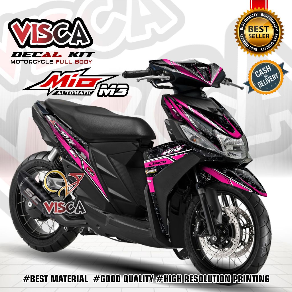 Decal Mio M3 125 Full Body Stiker Mio M3 125 Full Body Striping Mio M3 Mitif Racing Forged