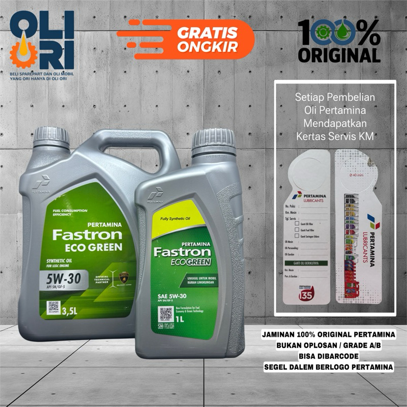 Oli PERTAMINA FASTRON ECOGREEN 0W-20 | 5W-30 - Oli Mobil Bensin 1Liter/3,5Liter Original