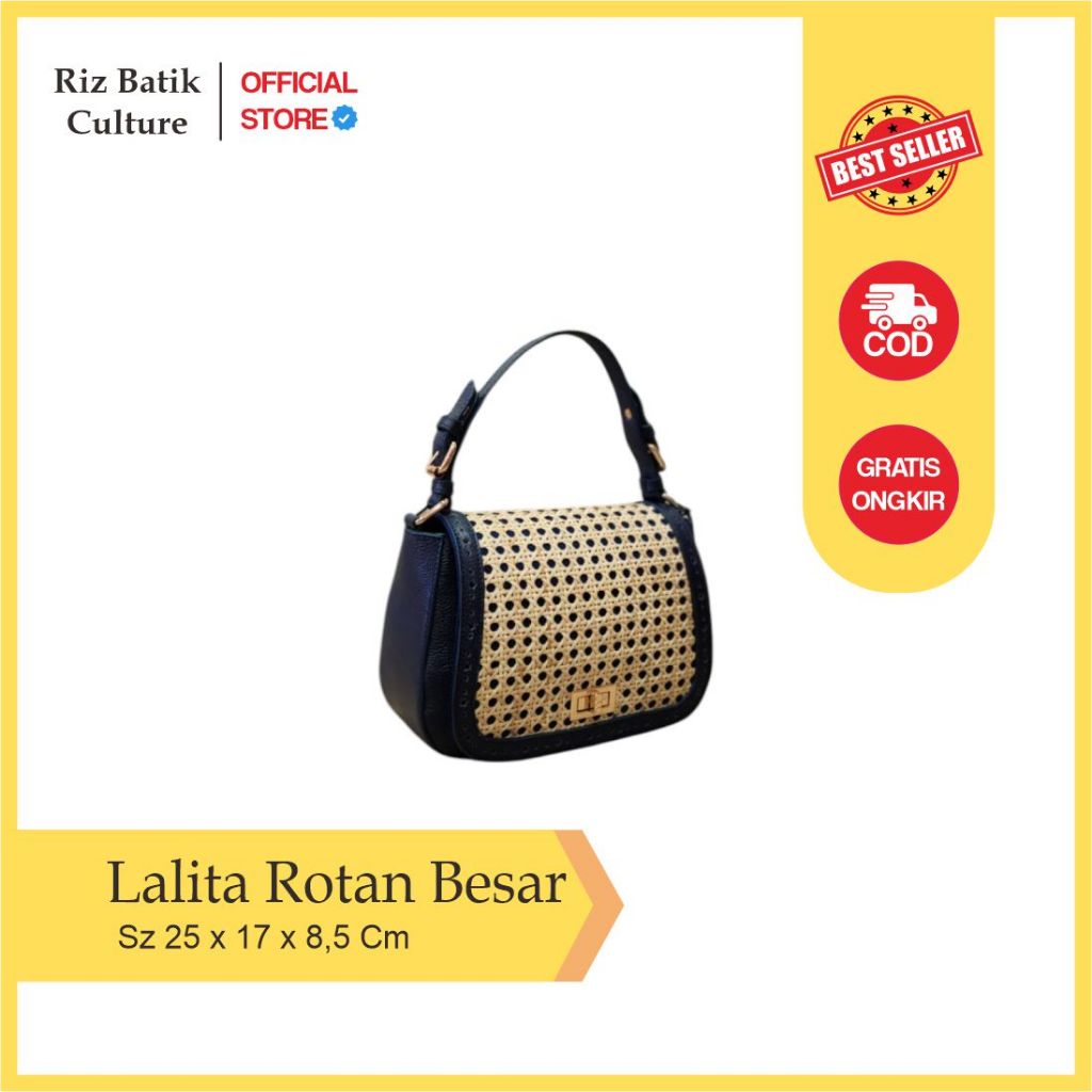 Lalita Besar Rotan/Tas Batik/Tas Tenun/Tas Kulit/Tas ethnic/Tas Wanita