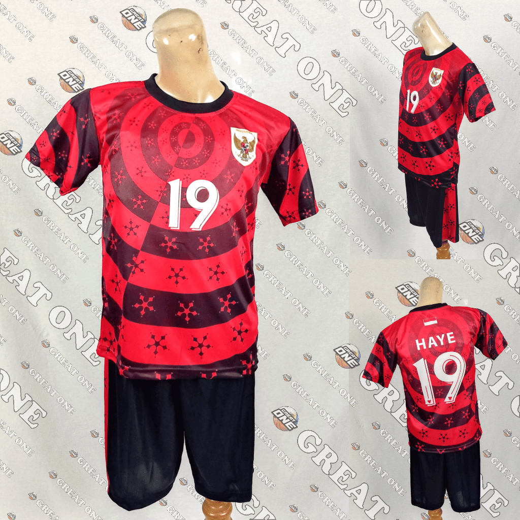 Setelan Jersey Baju Anak Kids Timnas Indonesia Pre Match Training Latihan Merah 2025