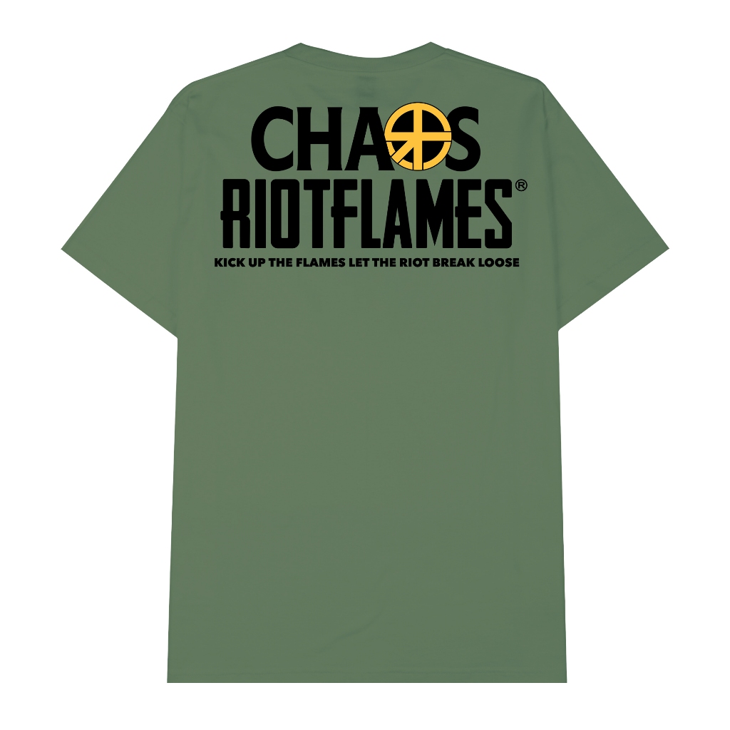 RIOT FLAMES Kaos Pria - CHAOS UK 2 - Olive