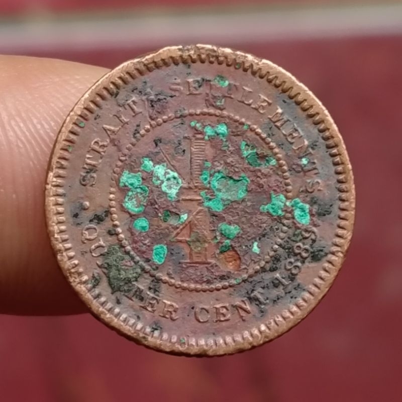 Koin Kuno Malaya 1/4 Cents 1889 Straits Settlement Ratu Victoria