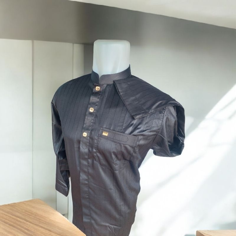 koko hitam al wafa/al wafa bordir/koko al wafa hitam