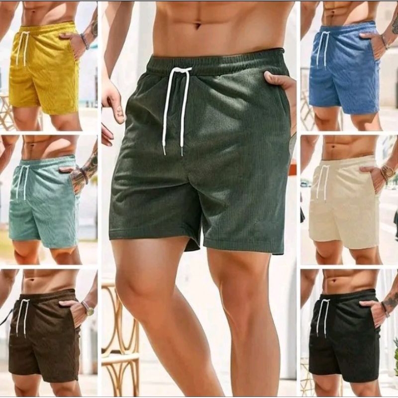 Clana Pendek Pria Corduroy Brodshot Distro || murah adem dan nyaman di pakai sehari2