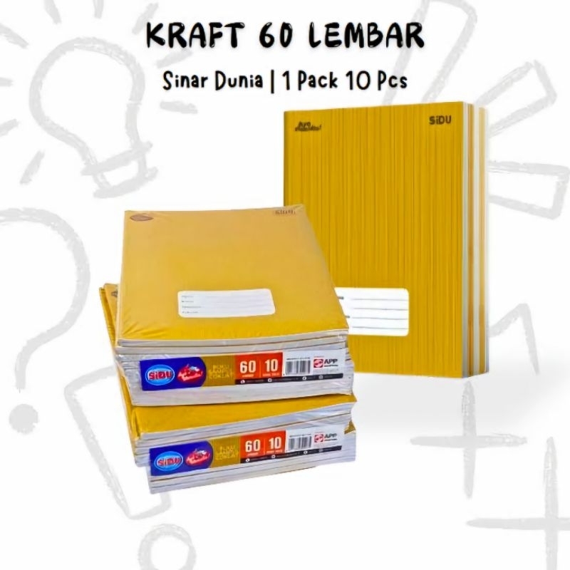 

(Bisa Cod) Promo 1 Pak Buku Tulis SIDU CRAFT 60 Lembar 40 Lembar Sampul Cokelat 1 Pak Isi 10 Buku - Stationery Alat Tulis Sekolah