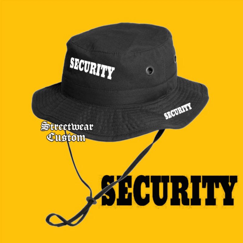 Security Logo / Topi Rimba Gunung Adventure Outdoor Topi Harian Kerja Casual / Jungle Hat Hiking Hat