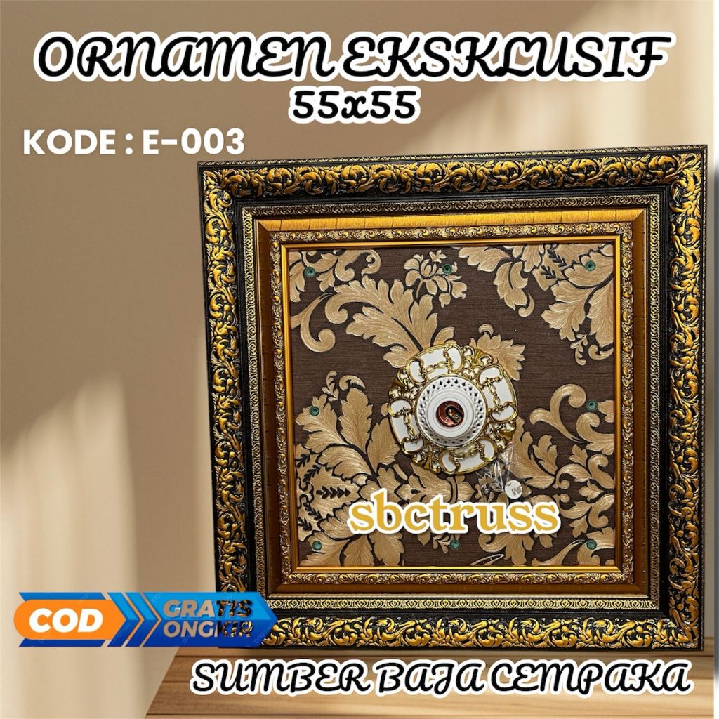 ORNAMEN LAMPU PLAFON ARTISTIK PVC 55-55CM ORNAMEN LAMPU ARTISTIK PLAFON GYPSUM PANEL MINIMALIS BAHAN
