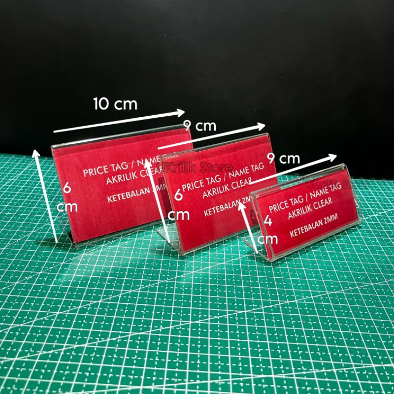 

Akrilik Clear Price Tag / Name Tag Tebal 2mm Landscape L