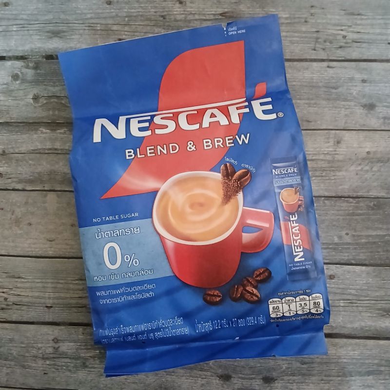

Nescafe Blend n Brew 2 in 1 No Table Sugar Coffee Kopi Bangkok Thailand Moccona