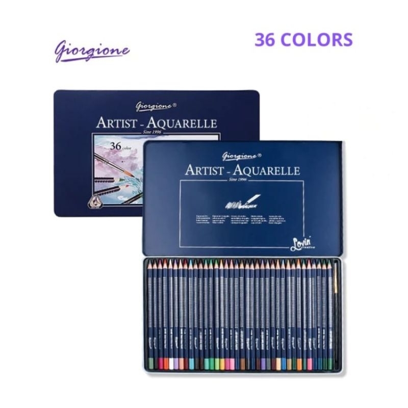 

Giorgione Waterlcolor Pencil Aquarelle Pensil Warna Water Based Color 12/24 Warna