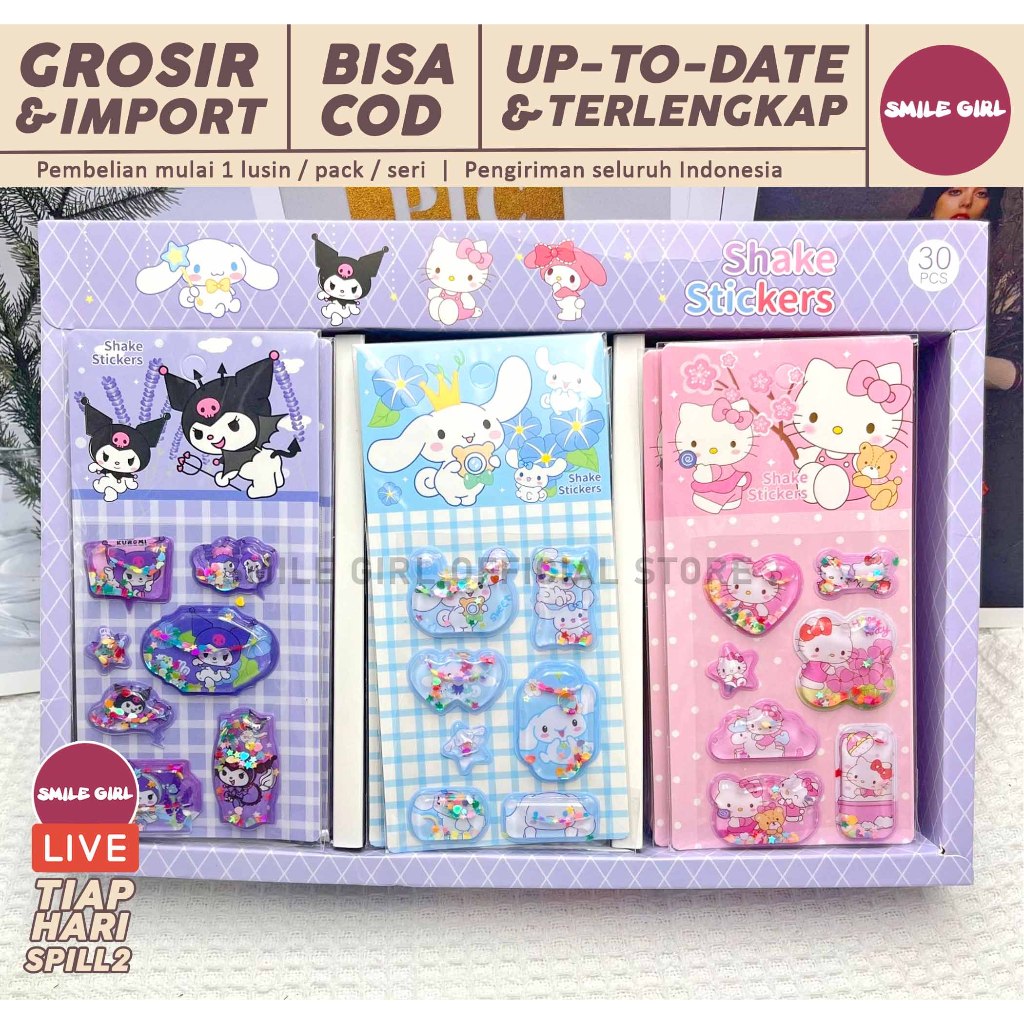 

SG | PUSAT GROSIR | 30 CARD - Stiker 3D Air Glitter / Sticker Lucu motif Karakter Lucu Waterproof Mainan Anak