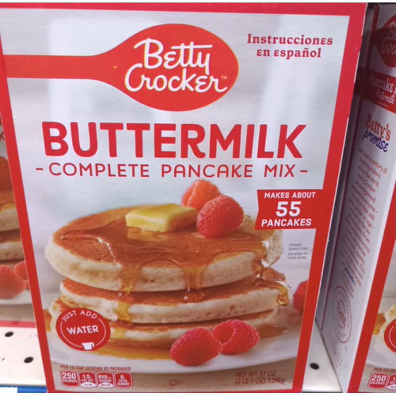 

pancake waffle mix. Buttermilk Betty Crocker USA.