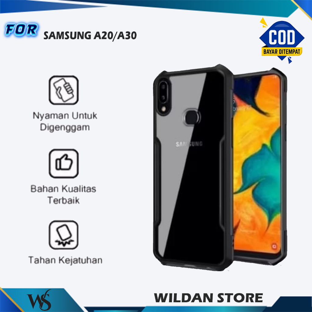 Case Samsung Galaxy A20 A30 Shockproof Bumper Transparan TPU  Soft Case Belakang Premium