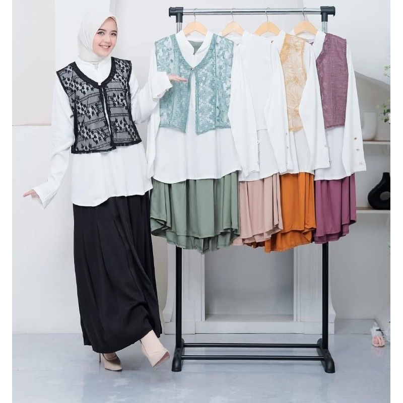 RASYA ONE SET  BAJU REMAJA POLOS CANTIK BUSUI  ATASAN TUNIK BAWAHAN ROK