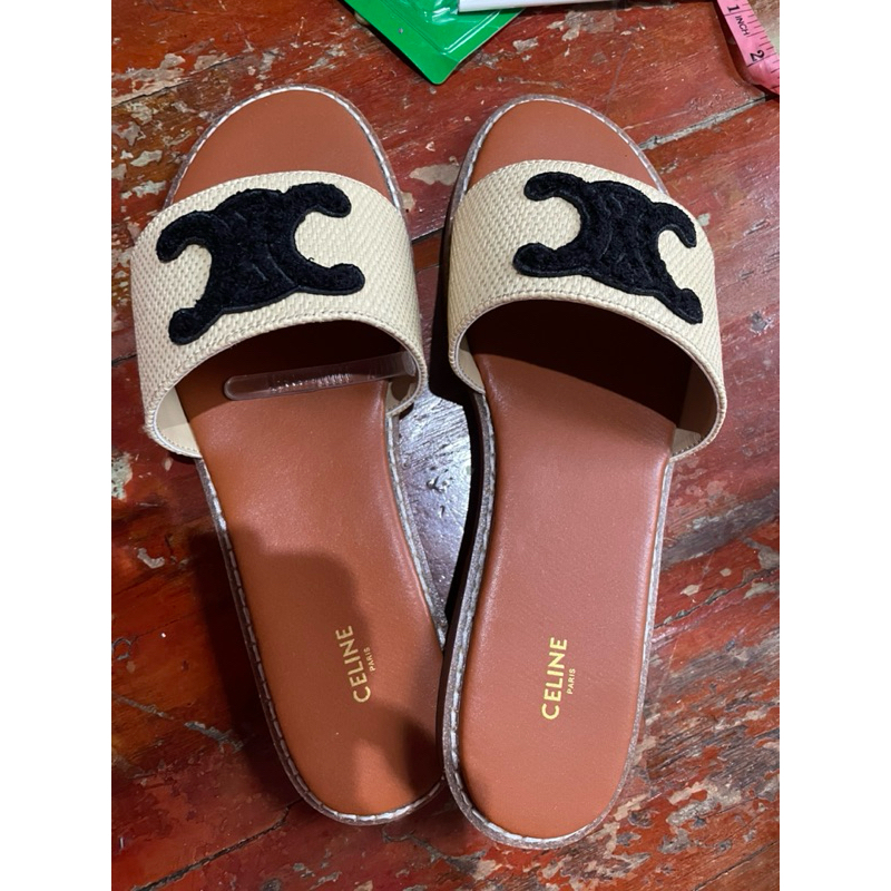 Genuine Leather Celine Flat Sandal Teplek Flats Shoes Sendal Pesta Hadiah Kado Old Money Kulit Asli 