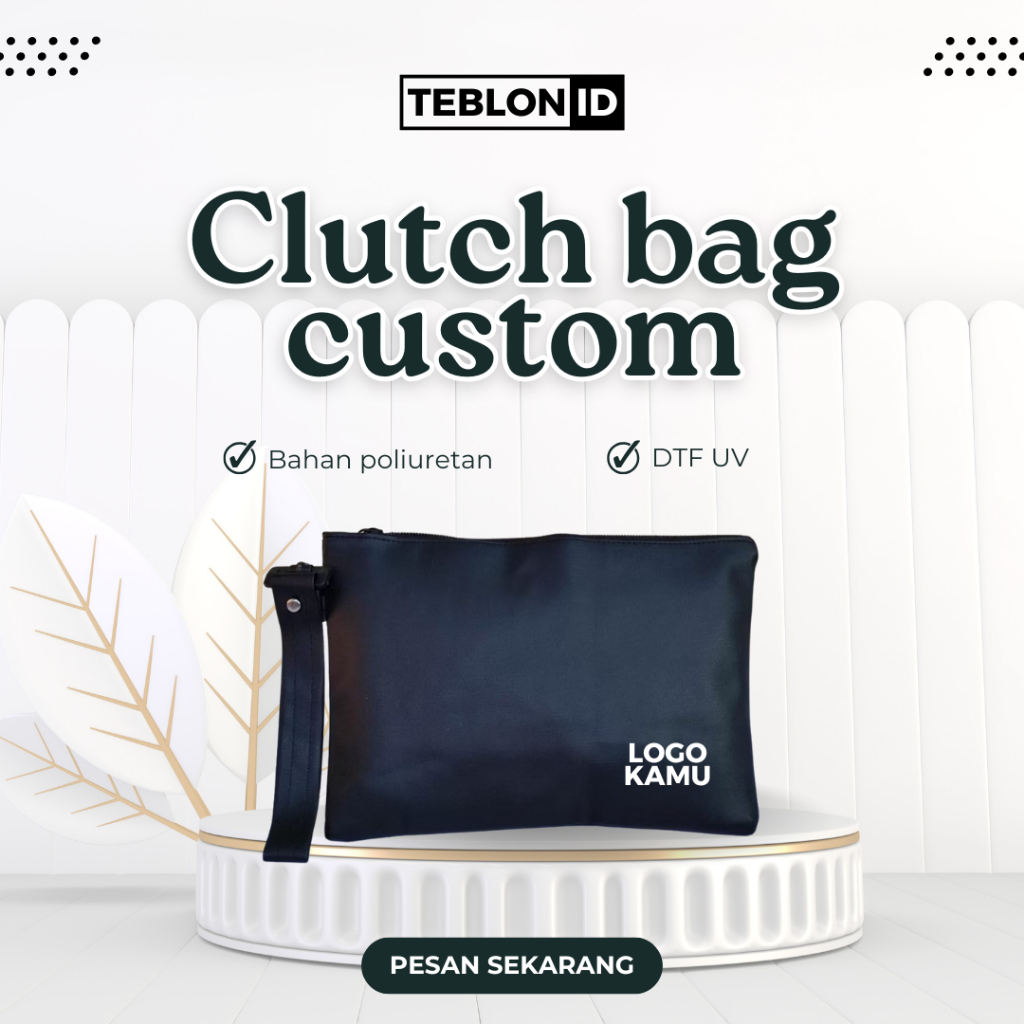 Clutch Handbag Dompet Pouch Custom Logo Bank Mandiri / Tas Tangan Pria Wanita / Souvenir Surabaya / 