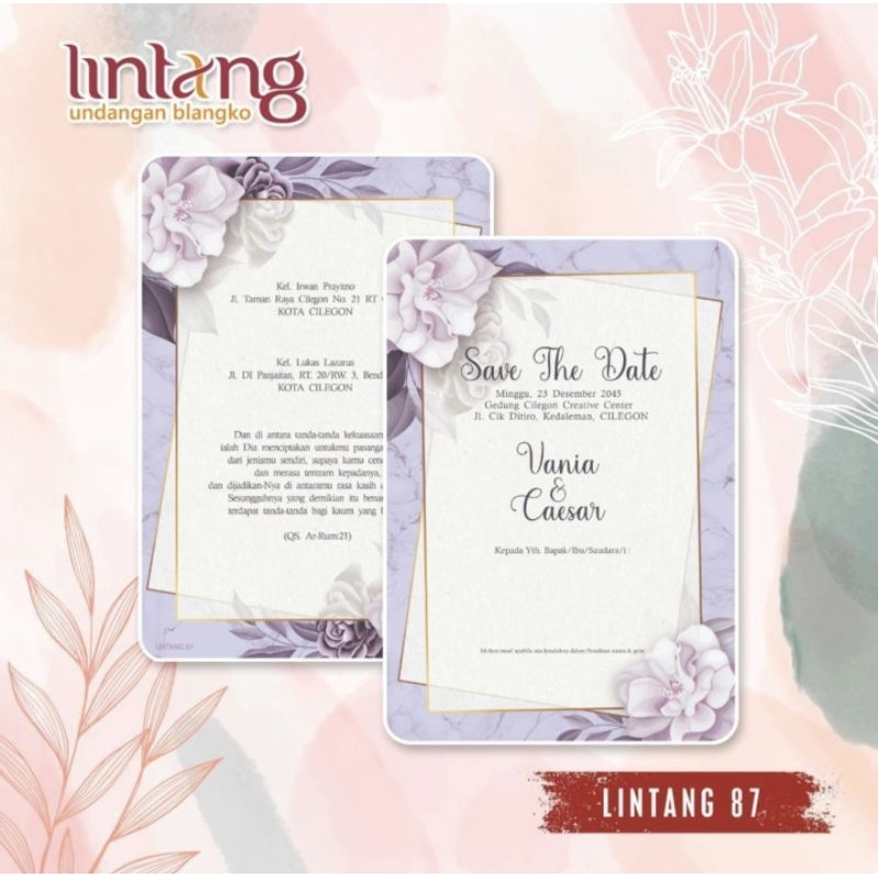 UNDANGAN PERNIKAHAN Lintang 87