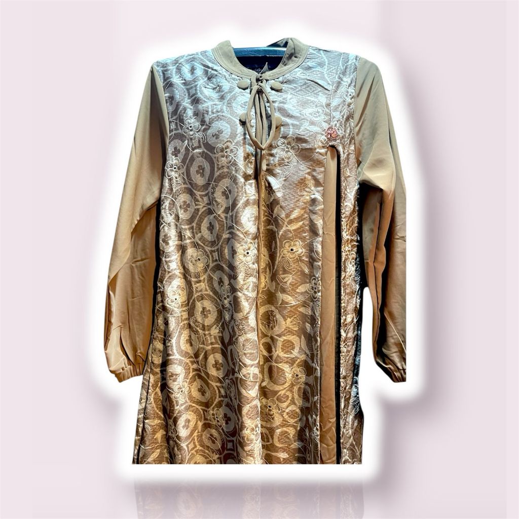 Baju Gamis Lebaran Wanita Syari Jumbo + Set Hijab Katun Bolong Ori Addisha | Koleksi Gamis Premium 2
