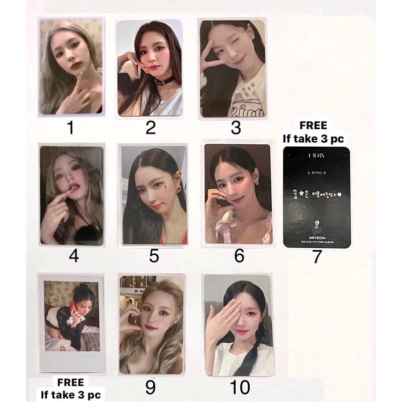 (G)i-dle Photocard Official PC Album I Love I Never Die MY Pob Bene Miyeon Minnie Soyeon Yuqi Shuhua