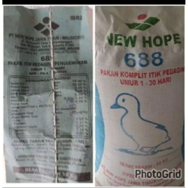 New hope Pur pakan bebek Entok pedaging  New hope 688 sekilo