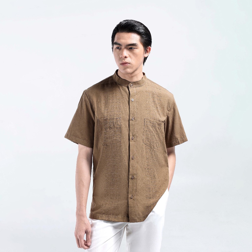 Heymale Demyr Textured Shirt Short Sleeve Baju Koko Pria Lengan Pendek