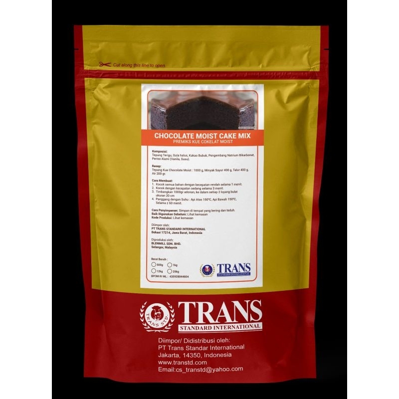 

TRANS CHOCOLATE MOIST CAKE MIX 1 KG