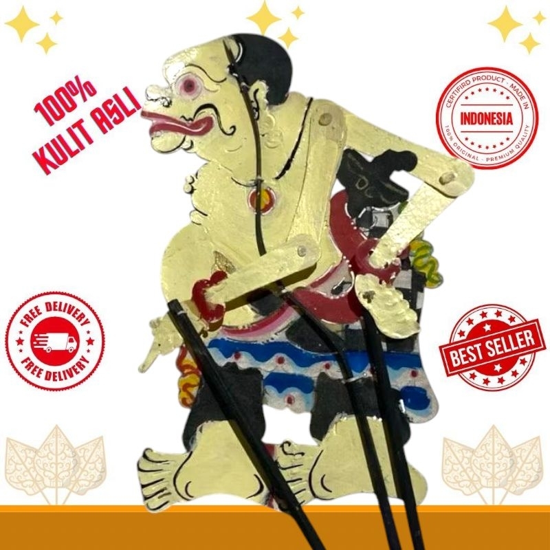 WAYANG kulit BAGONG VERSI KI SENO BAHAN KULIT SAPI ASLI -+45 CM