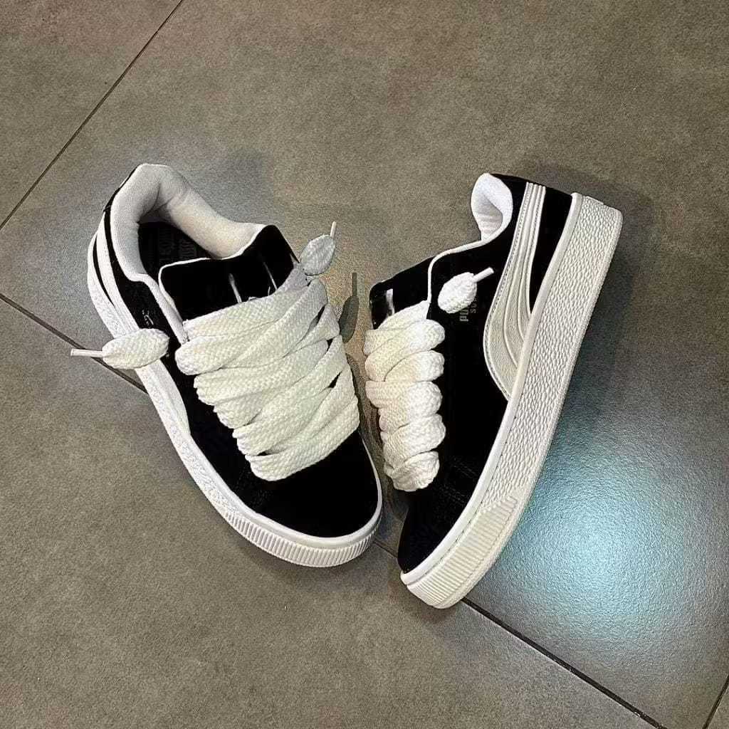 Grade Ori Sepatu Gemuk Sued Xlsepatu Sneakers Hitam Putih Sepatu Pria Wanita