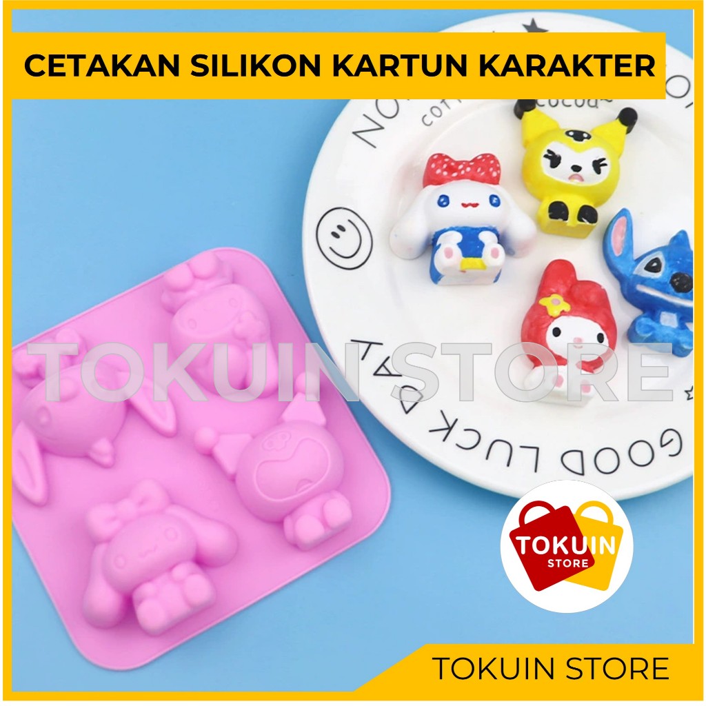 Cetakan Silikon Kartun Cetakan Coklat Kue Puding Jelly Sabun Es Permen Karakter