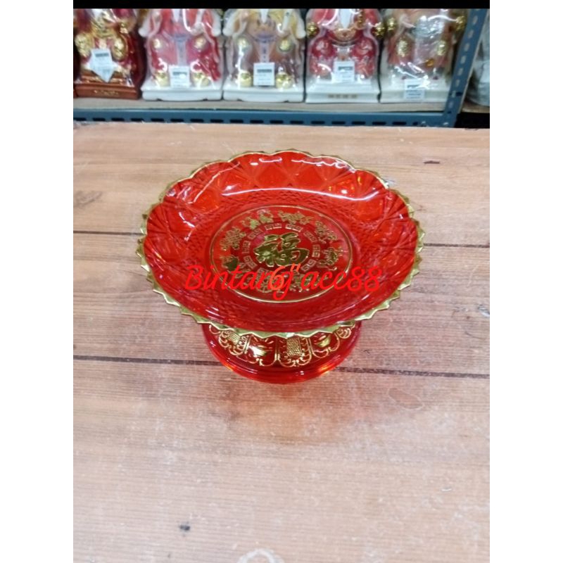 piring buah altar sembahyang buddha dewa - mika  hock kecil - 6inch